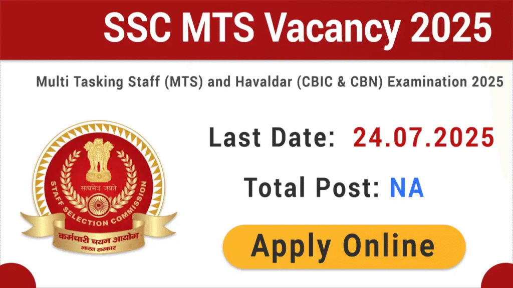 SSC MTS Vacancy 2025 Apply Online 