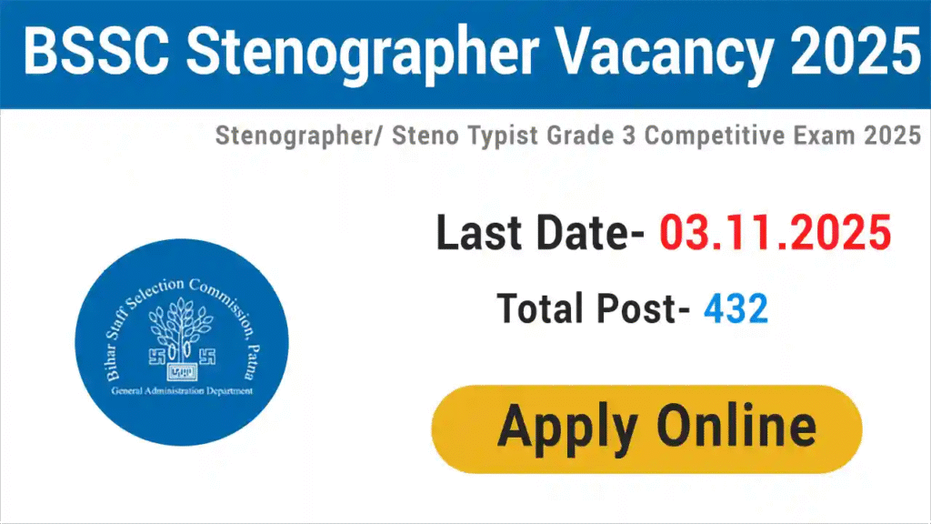 BSSC Stenographer / Steno Typist Grade 3