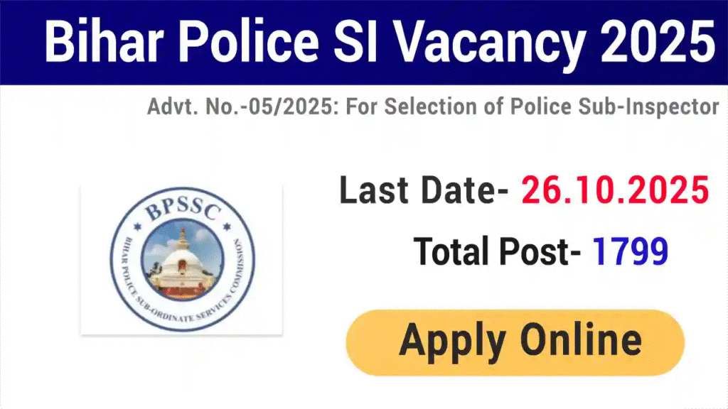 BPSSC Bihar Police SI Recruitment