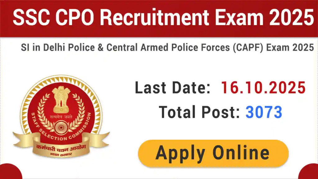 SSC CPO SI in Delhi Police & CAPF